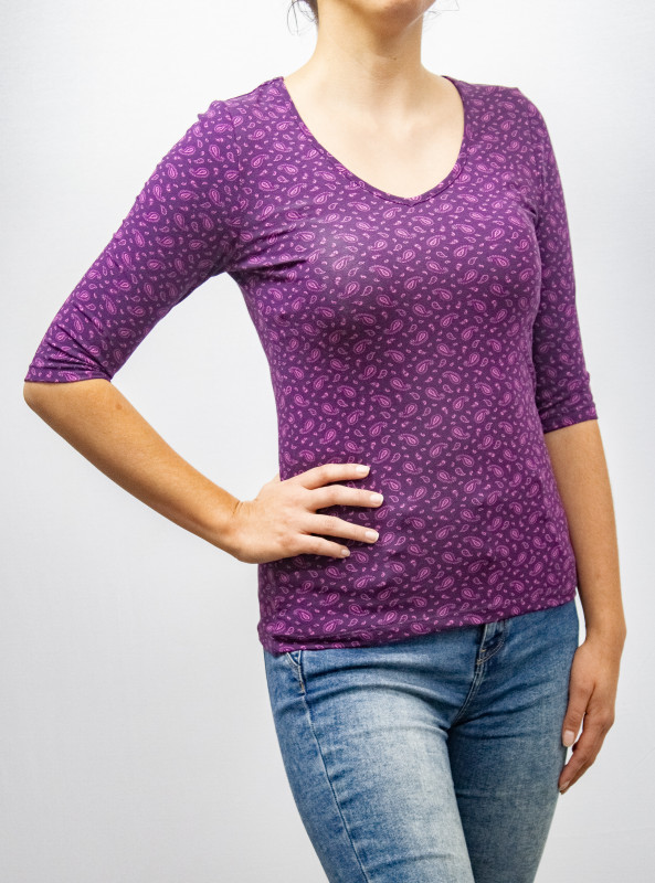 POLO MANGA 3/4 MORADO