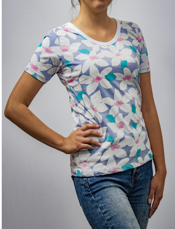 POLO MANGA CORTA FLORAL