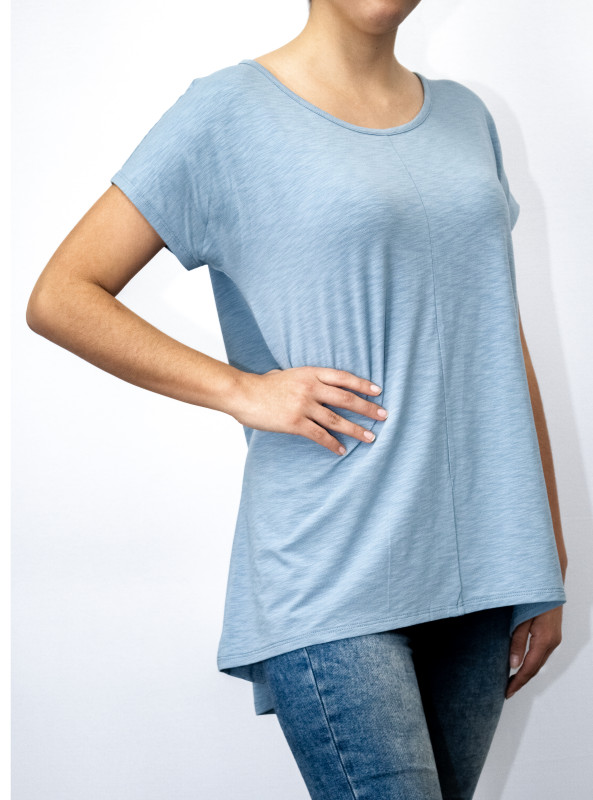 POLO MANGA CORTA CELESTE